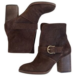 EUC Isola Leather Lavoy Heeled Boots Brown Size 7 1/2
